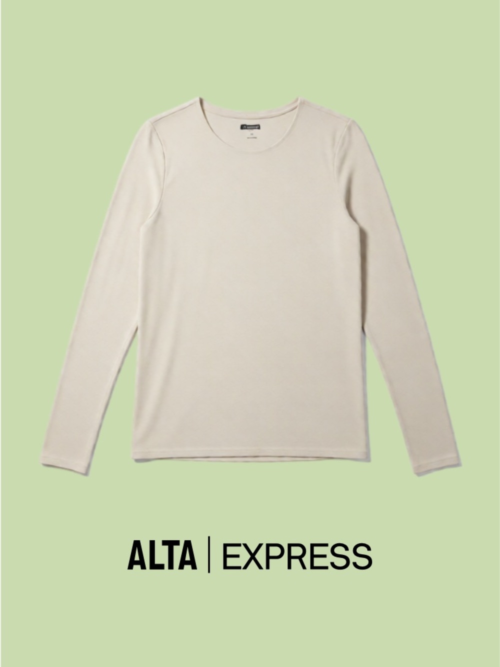 Express Women's Long Sleeve Crew Neck Top in Light Beige